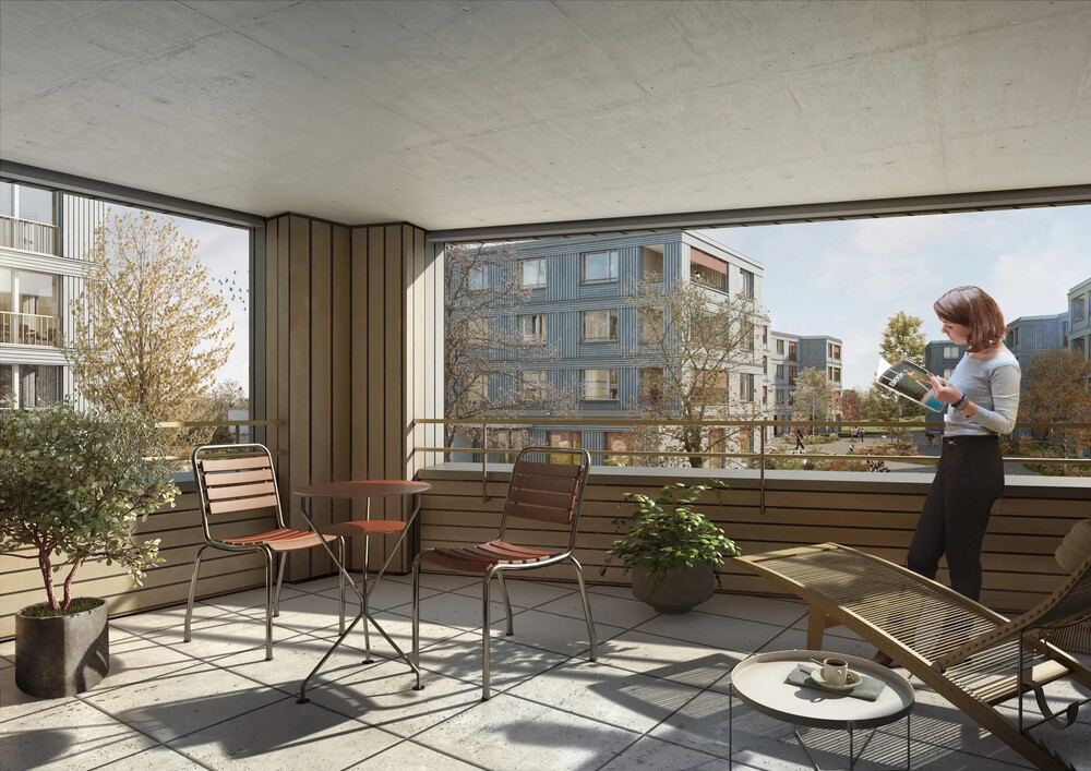 Papillon Feuerfalter Niederwangen Mietwohnungen Impression Aussenvisualisierung