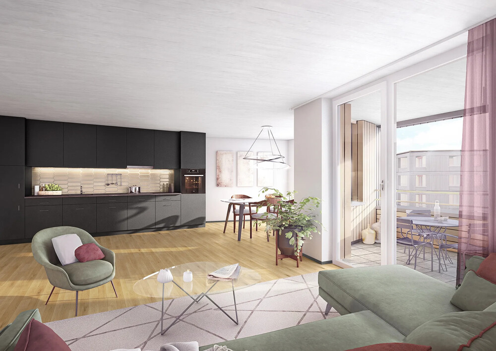 Papillon Feuerfalter Niederwangen Mietwohnungen Impression Innenvisualisierung 2