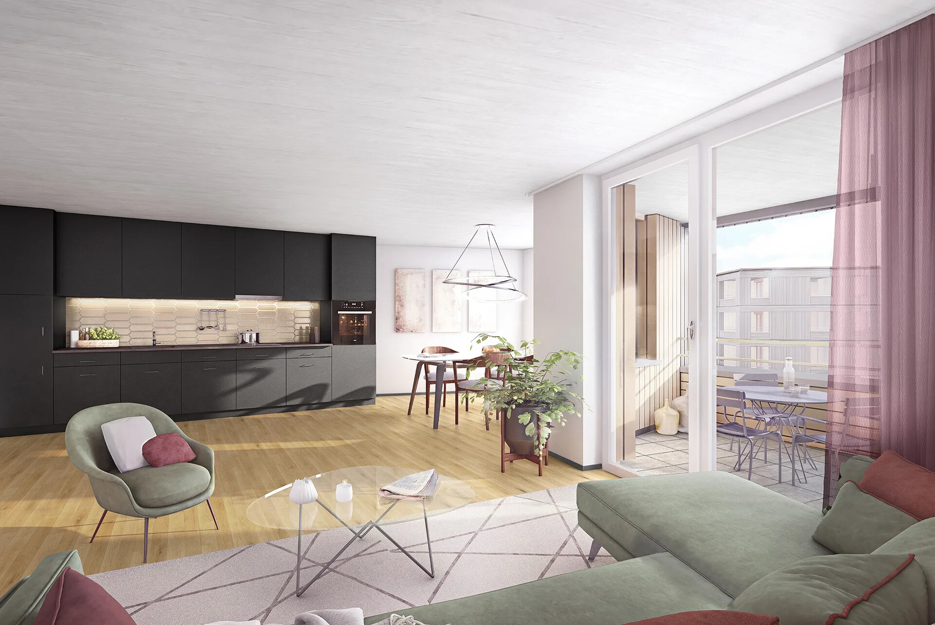 Papillon Feuerfalter Niederwangen Mietwohnungen Wohnungsangebot Innenvisualisierung 2